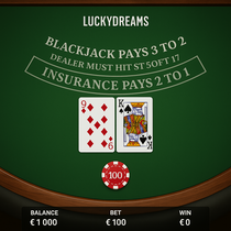 Lucky Dreams - Blackjack Stalo Žaidimas - 21 Taškas